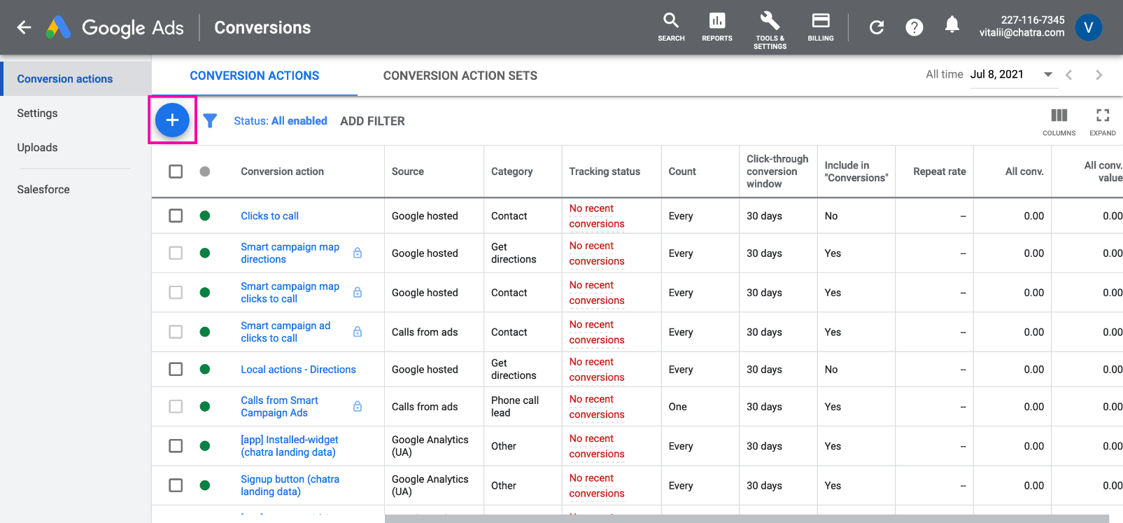 How to create conversion in Google Ads screenshot