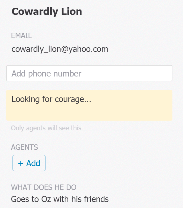 Dashboard showing changed email address