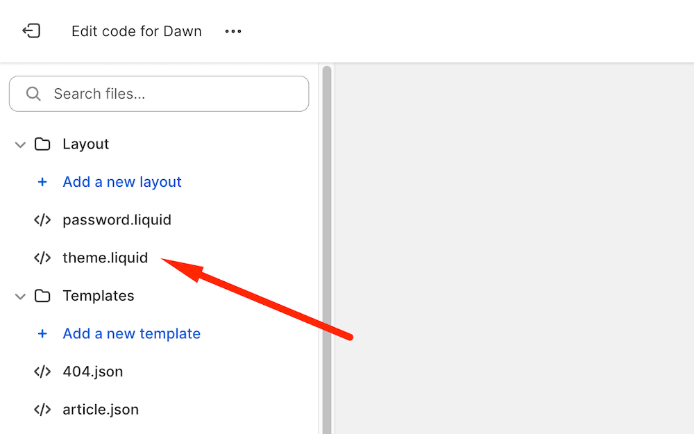 Shopify theme.liquid file